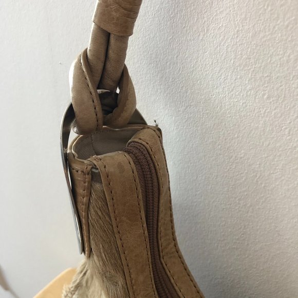 Leather Shoulder Bag lined with Fur - Picture 3 of 13